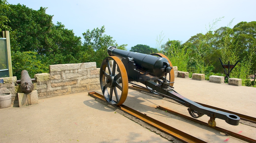Hulishan Cannon Fort which includes military items and a monument