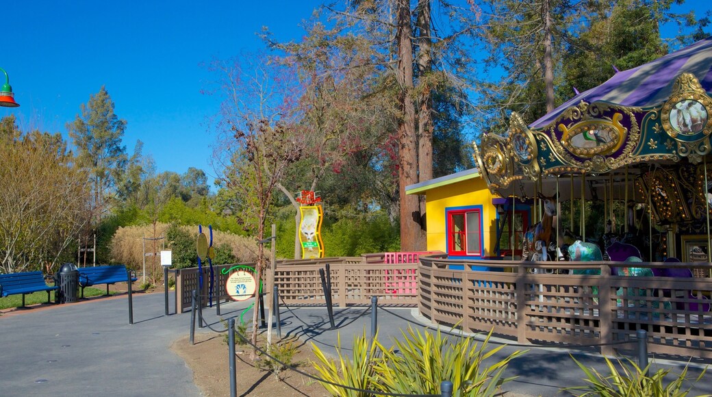 Happy Hollow Park and Zoo which includes zoo animals and a garden