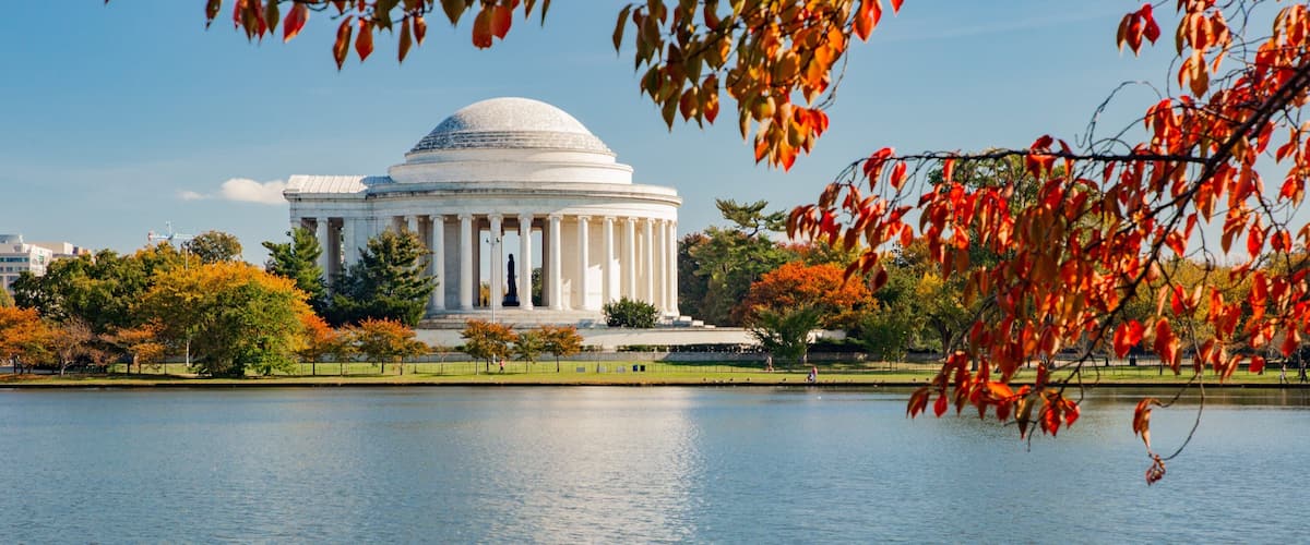 Tidal Basin showing a lake or waterhole and heritage architecture