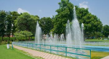 Rosaleda de Zakir ofreciendo un parque y una fuente
