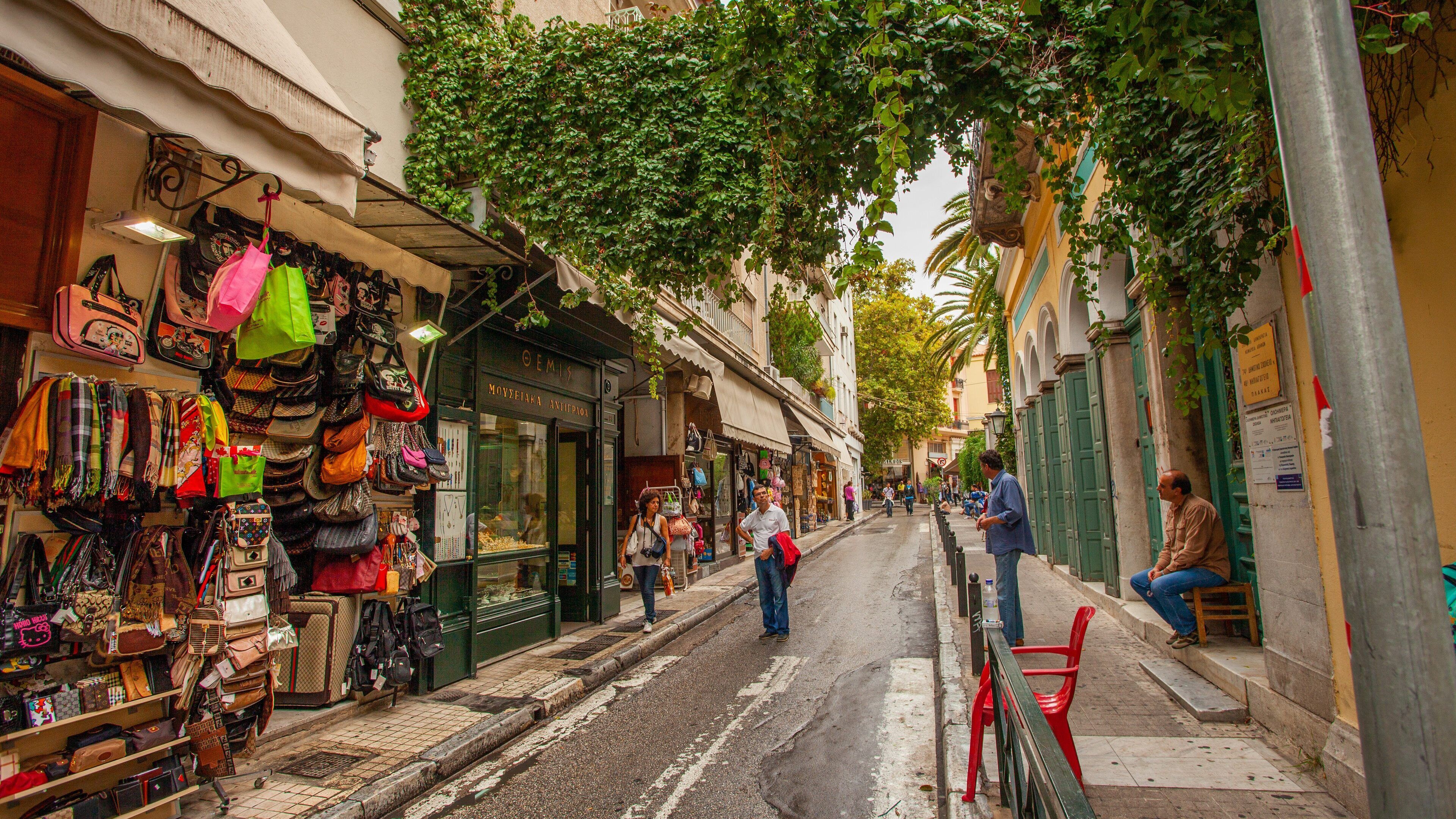 Greece showing street scenes and a city
