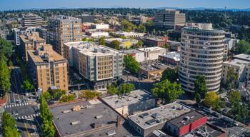 Aerial View of the Vancouver, Washington Skyline during Summer