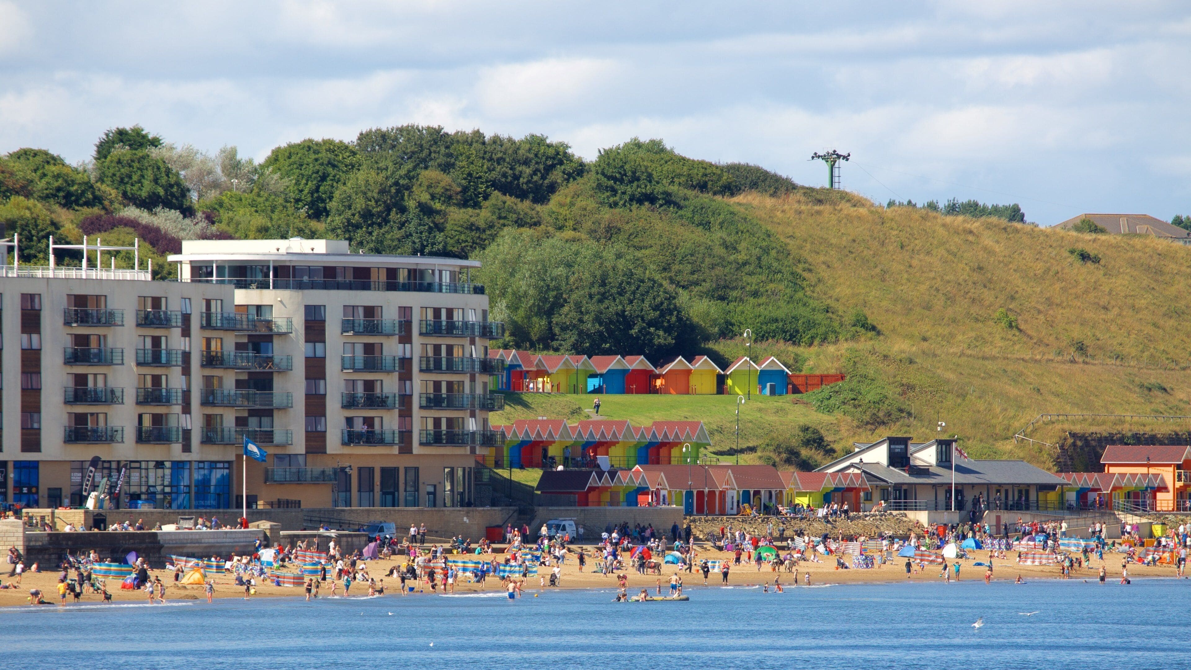North Bay Beach which includes a coastal town, a hotel and a beach
