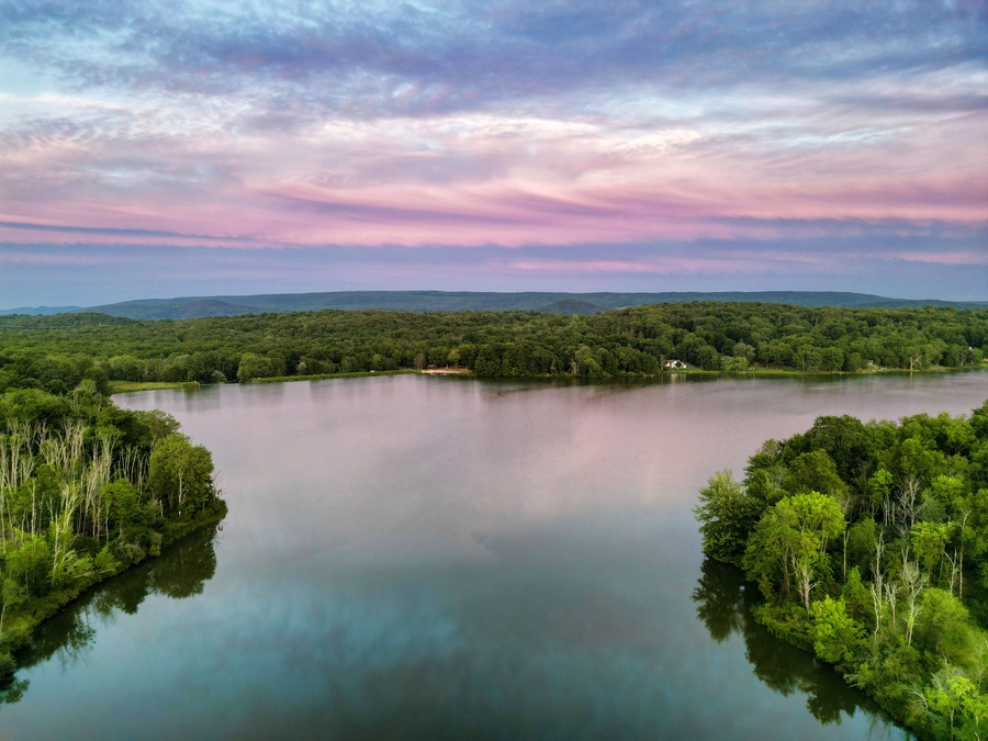 Tomahawk Lake, Blooming Grove, New York at sunset