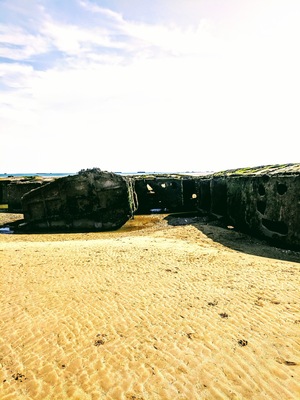 Unnerving to see the remanants of the WW2 Normandy invasion still on the beach. #lifeatexpedia