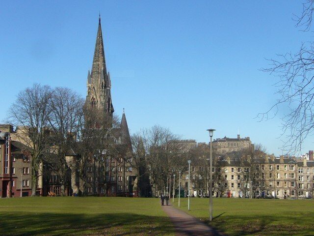 Barclay Church and Castle from Bruntsfield Links
