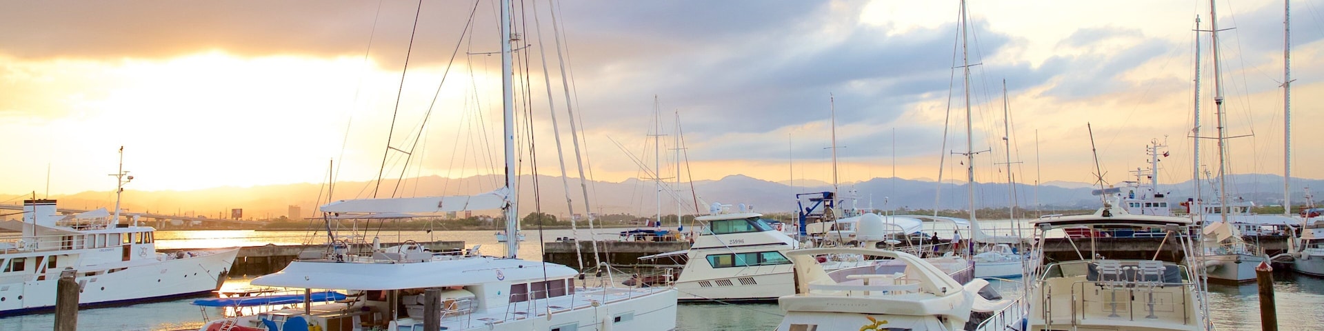 Cebu Yacht Club which includes a bay or harbor and a sunset