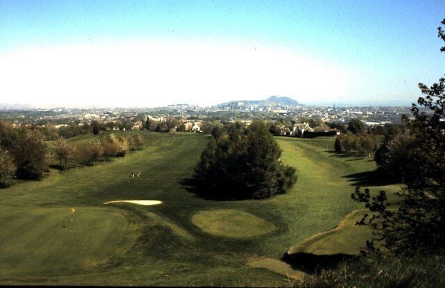 Edinburgh from Rest and be Thankful This spot on the eastern slopes of Corstorphine Hill is where David Balfour & Alan Breck parted company at the end of Robert Louis Stevenson's classic novel, 'Kidnapped'. Alan could go no further since he was still an outlaw. Arthur's Seat and Edinburgh Castle can be seen in the distance beyond Ravelston Golf Course in the foreground whilst to the west behind the photographer Edinburgh Zoo covers much of the hill