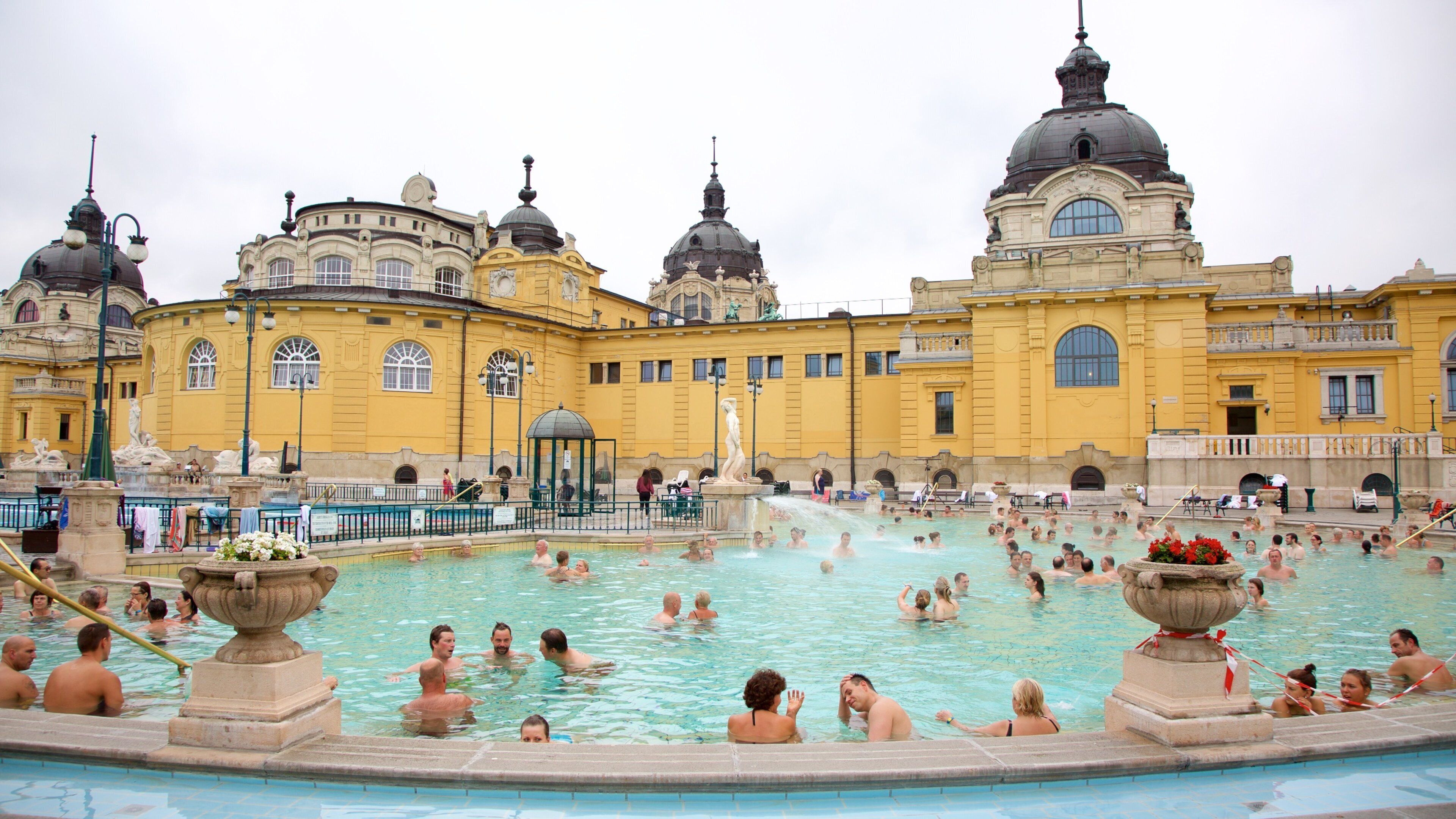 Szechenyi Thermal Bath showing heritage architecture, a pool and a day spa