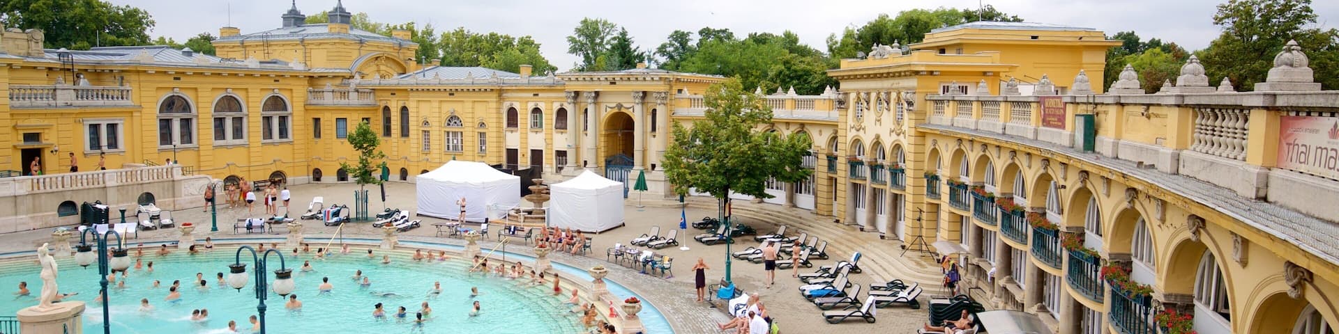 Szechenyi Thermal Bath featuring a pool, heritage architecture and a day spa