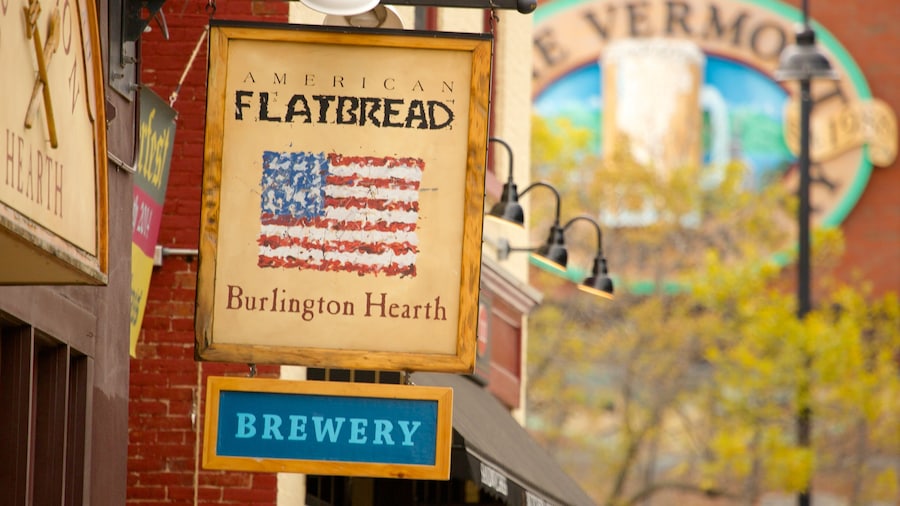 Church Street Marketplace which includes signage and markets