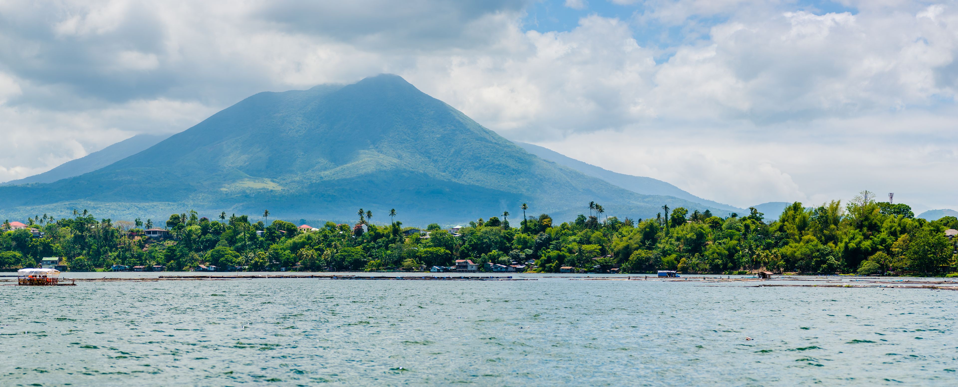 Beautiful landscape of Sampaloc Lake at San Pablo, Laguna, Philippines