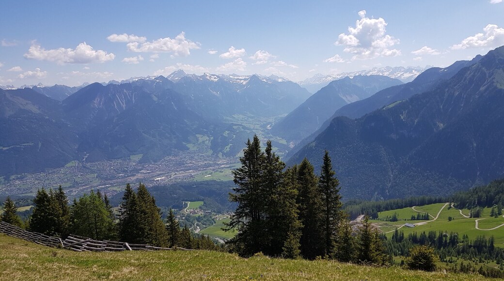 In the valley you can see the village Brand in Voralberg, Austria. This picture was taken on the Bรผrserberg at 1690 meters.