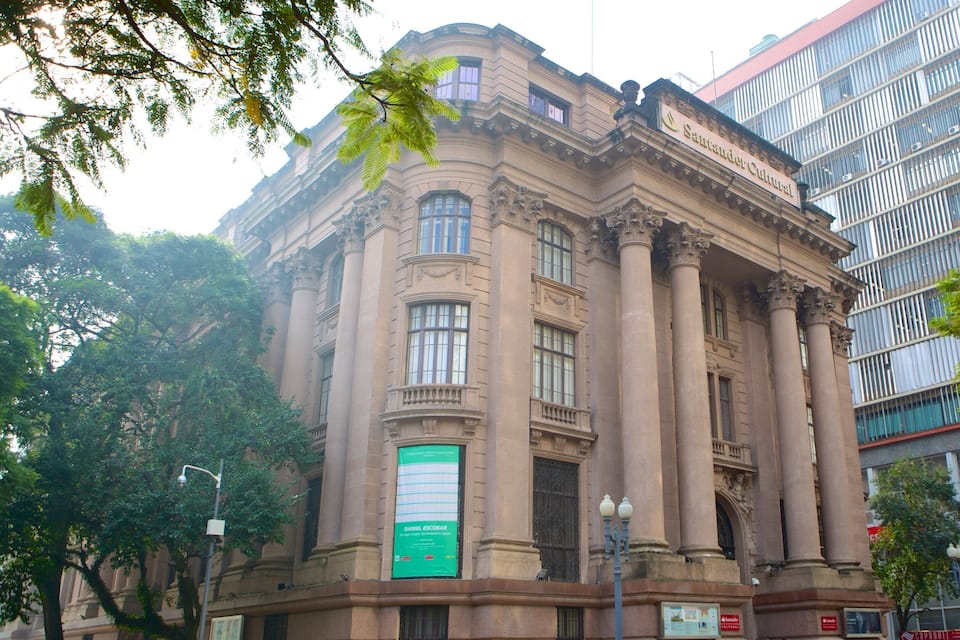 A historic building with classical architecture, including columns and ornate detailing.