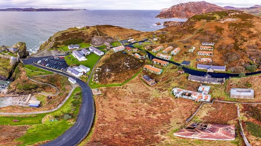 Aerial view of Fort Dunree and Lighthouse, Inishowen Peninsula - County Donegal, Ireland