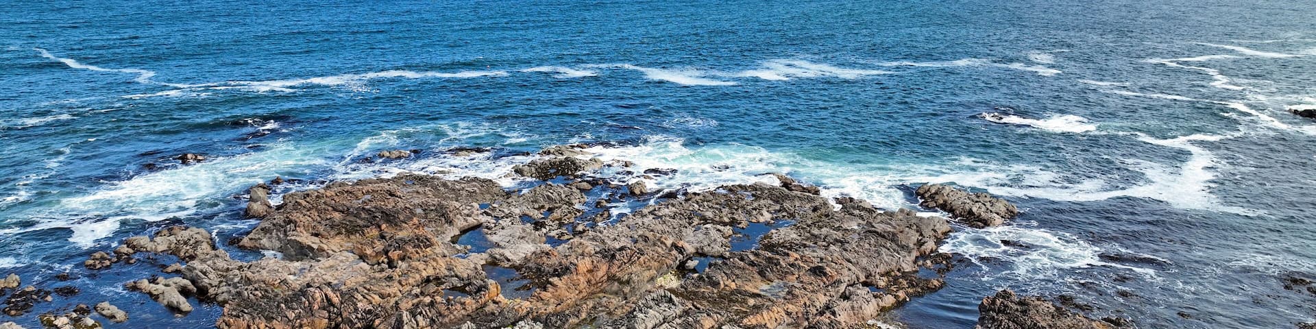 Panoramic Aerial view of Beautiful rugged shoreline on the west of Donegal Sligo Clare Cork and Mayo on Atlantic Ocean Ireland