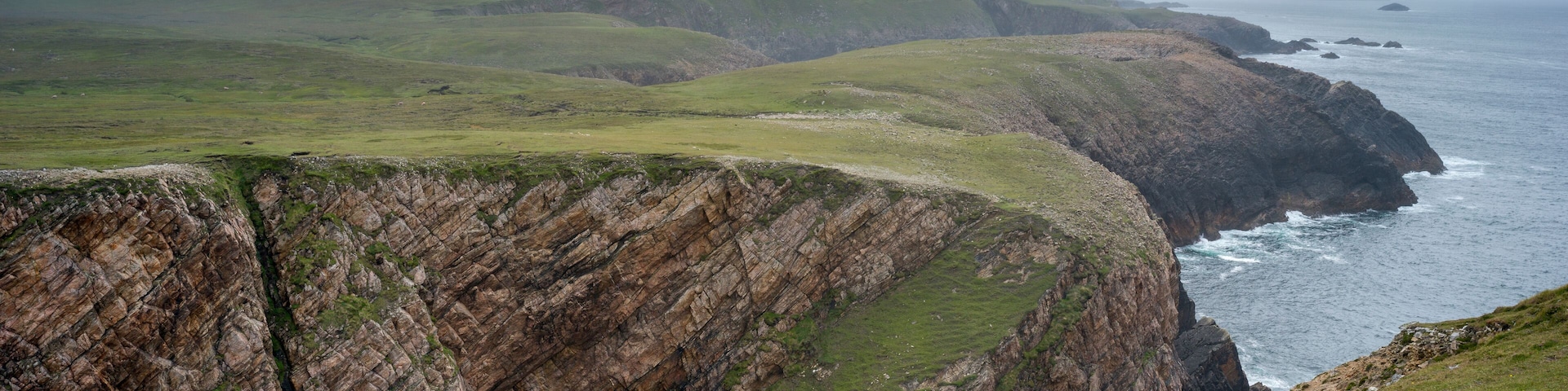 Scenic view of Erris Peninsula, Erris Head Loop Walk, Glenamoy, Belmullet, County Mayo, Ireland