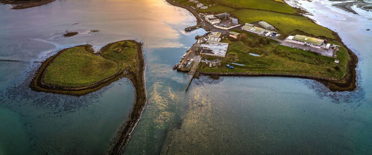 Killala Mayo Ireland pier, Harbor during the sunset, wild Atlantic way, boats