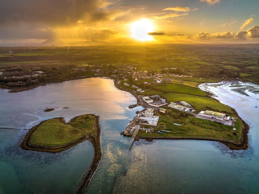 Killala Mayo Ireland pier, Harbor during the sunset, wild Atlantic way, boats