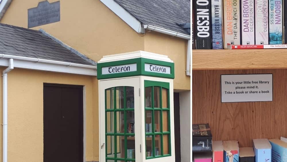 Fantastic idea for keeping the old Irish Telefon Box alive and in use in the community. Once the place to make a telephone call now re-purposed into a mini library in Camolin County Wexford.