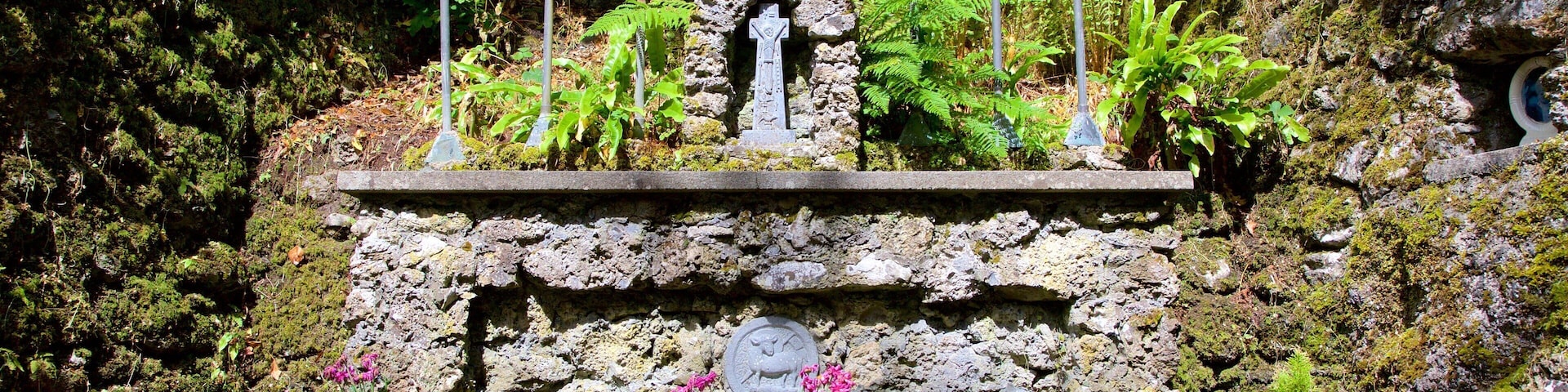 Tobernalt Holy Well caracterizando um cemitério, elementos de patrimônio e um jardim