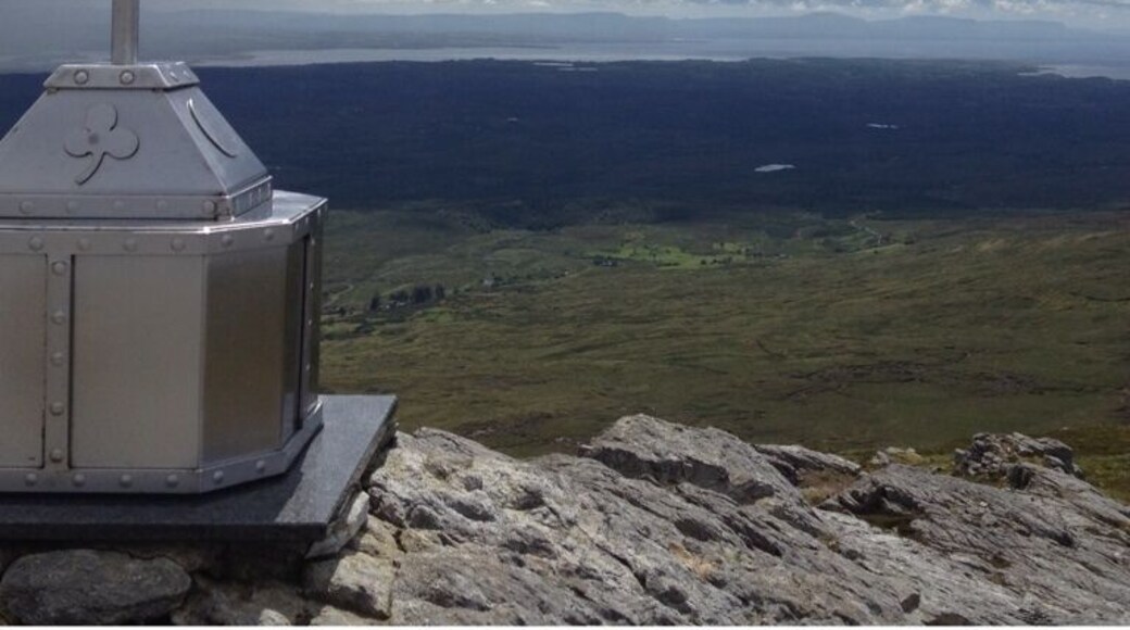 A view from the top of Carnaween looking down over the rugged landscape of Donegal.