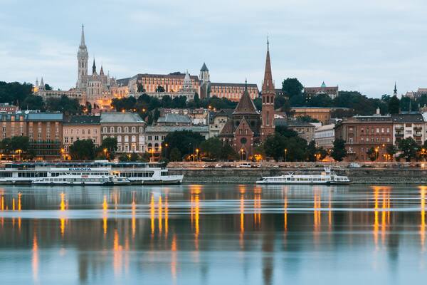 Matthias Church which includes a city and a bay or harbor