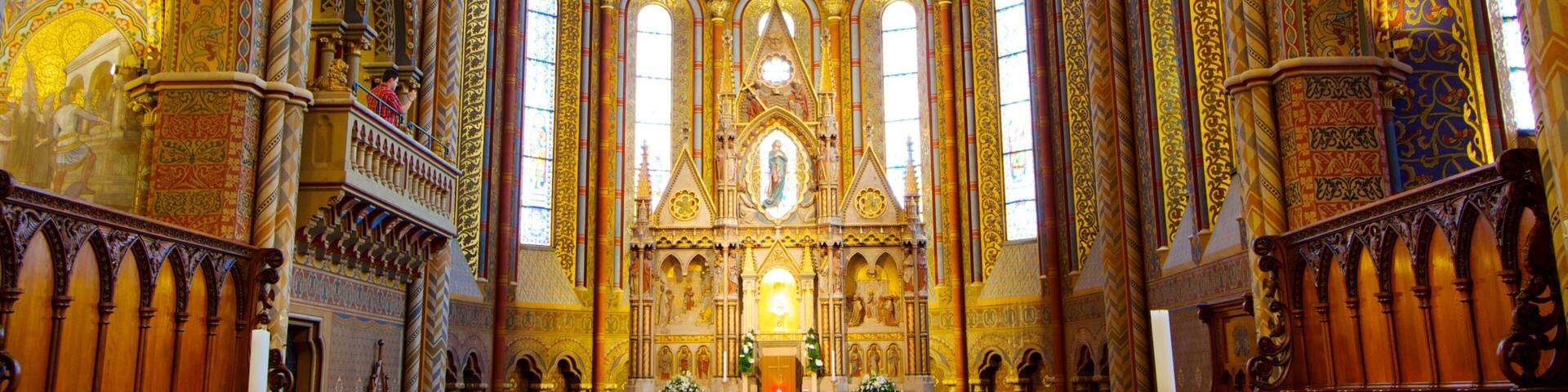 Matthias Church featuring religious aspects, a church or cathedral and interior views