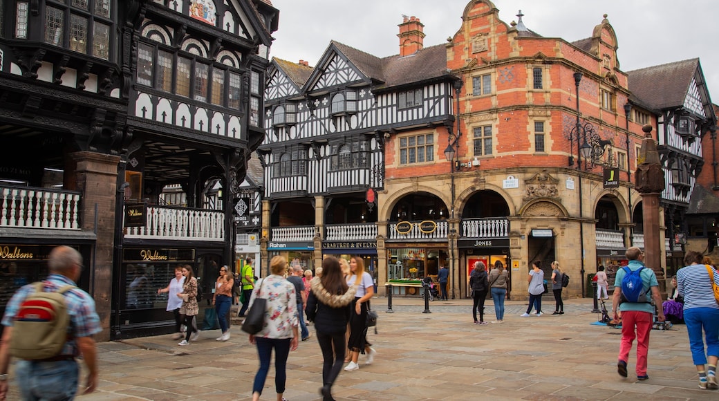 The Rows of Chester which includes street scenes