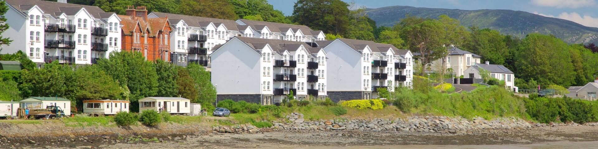 Fahan featuring a coastal town and a beach