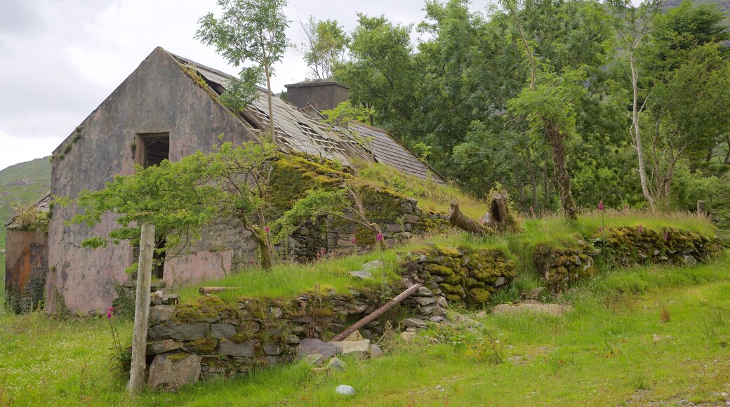 Glencar showing a ruin and tranquil scenes