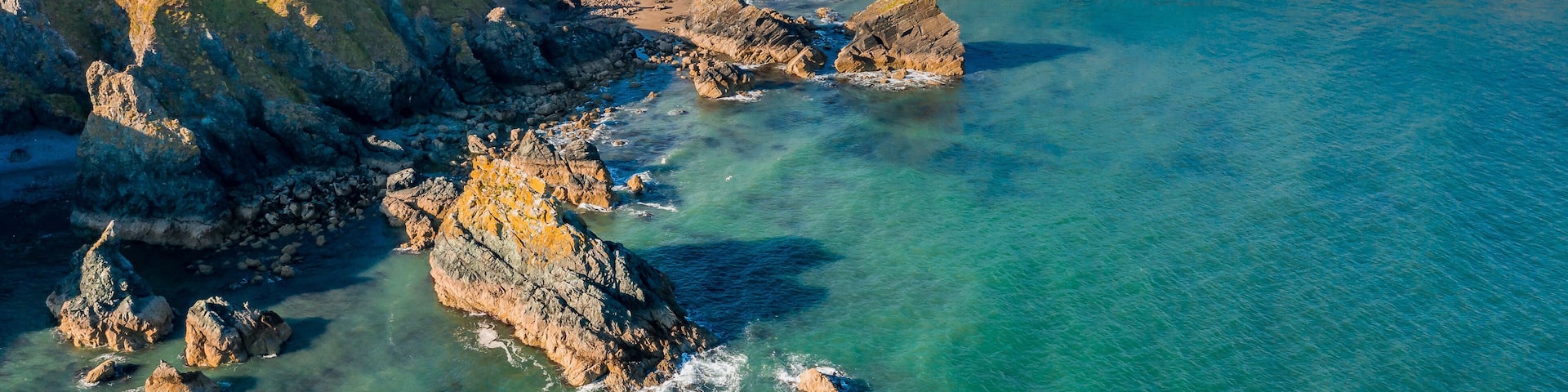 Ballydowane Beach Waterford coast line waves Ireland aerial amazing scenery view