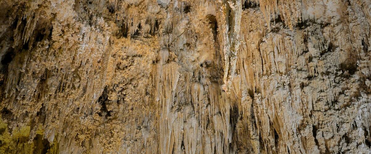 USA, New Mexico, Eddy County, Carlsbad Caverns National Park. Stalactites and stalagmites