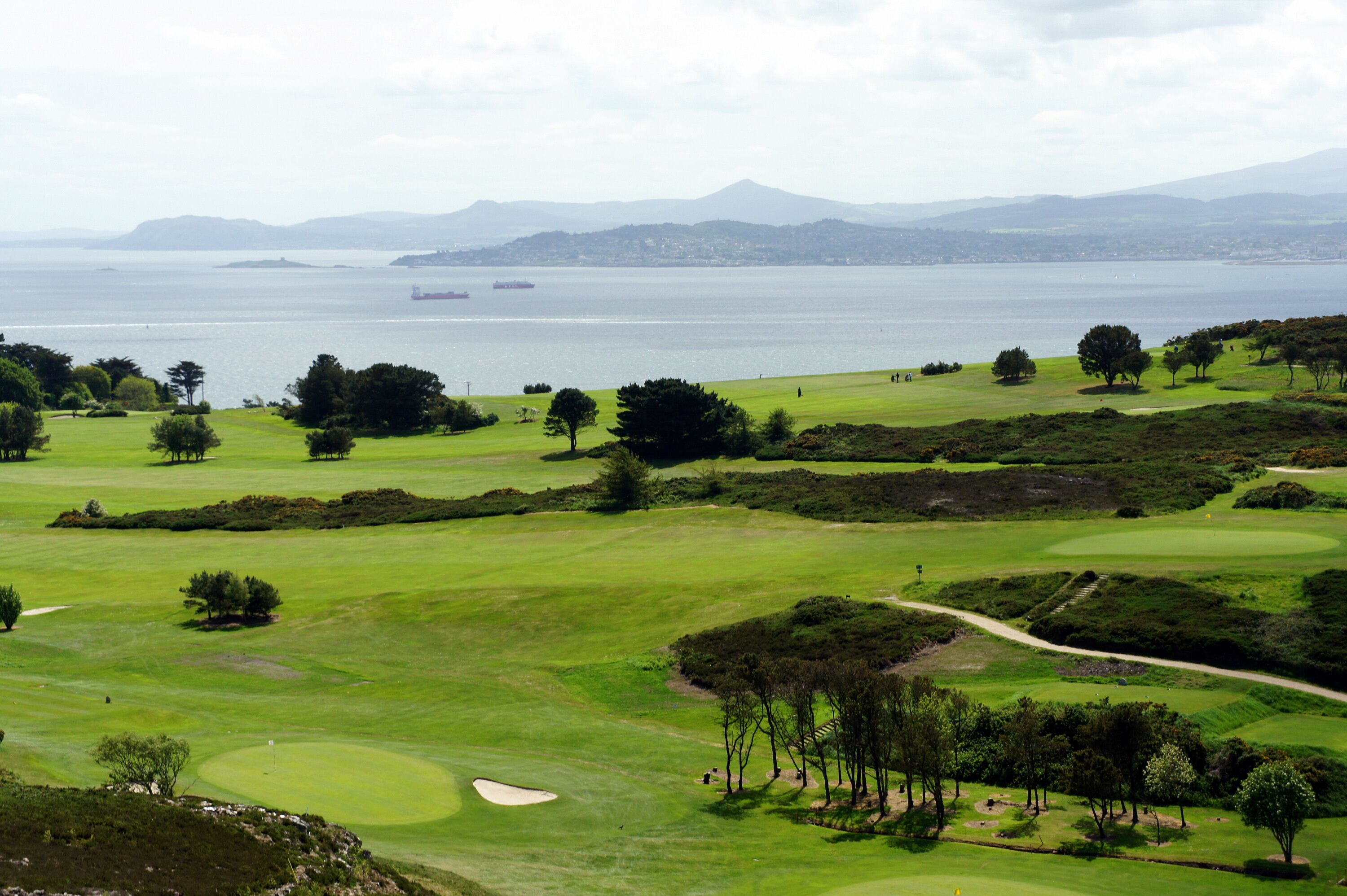 Golf course on the shores of Dublin Bay.Ireland.