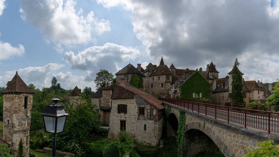 panorama view of the picturesque historic village of Carennac in the Dordogne Valley