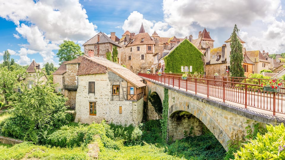 View at the Carennac village in France