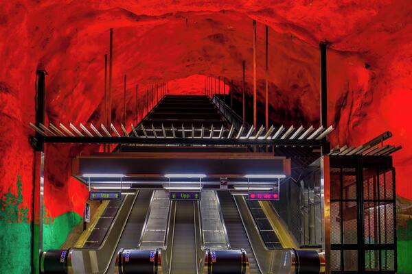 The Stockholm subway stations are amazing. You can easily spend a day just travelling from station to station to experience all this public art #urbanjungle