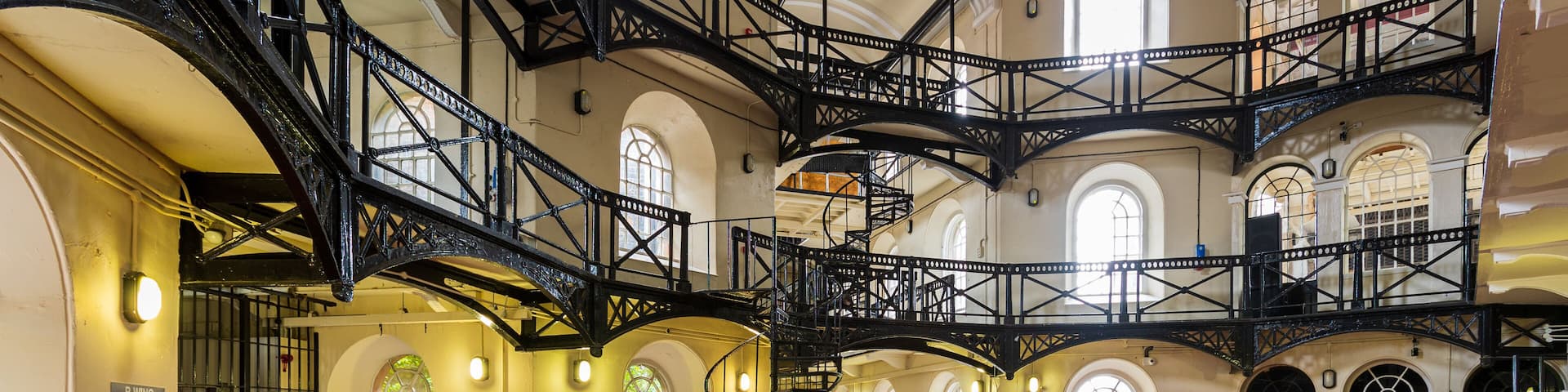 Crumlin Road Gaol which includes interior views and heritage elements