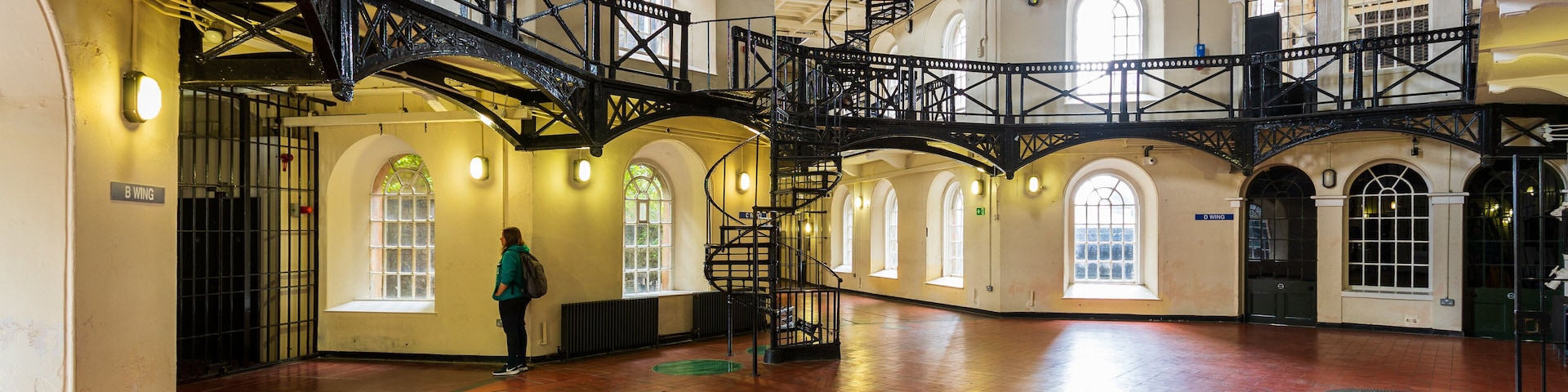 Crumlin Road Gaol which includes interior views and heritage elements