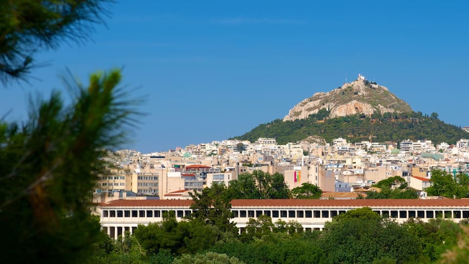 Mount Lycabettus featuring a city and mountains