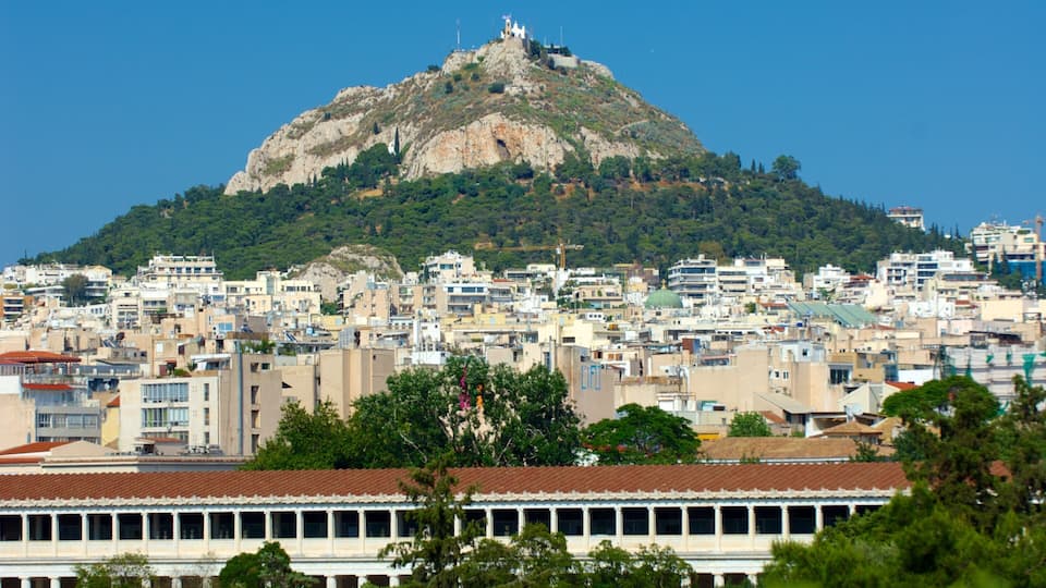 Mount Lycabettus featuring a city and mountains