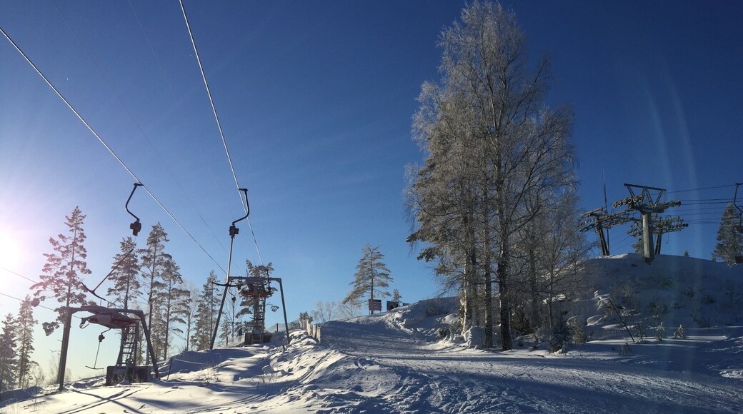 Estación de esquí Kungsberget ofreciendo nieve y una góndola