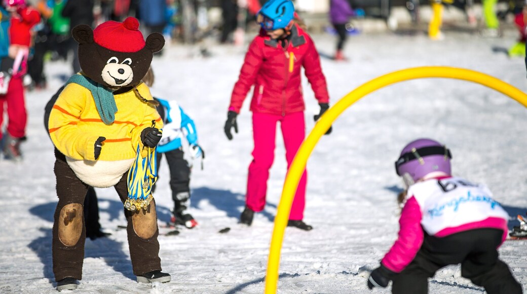 Kungsberget Ski Resort featuring snow as well as a large group of people