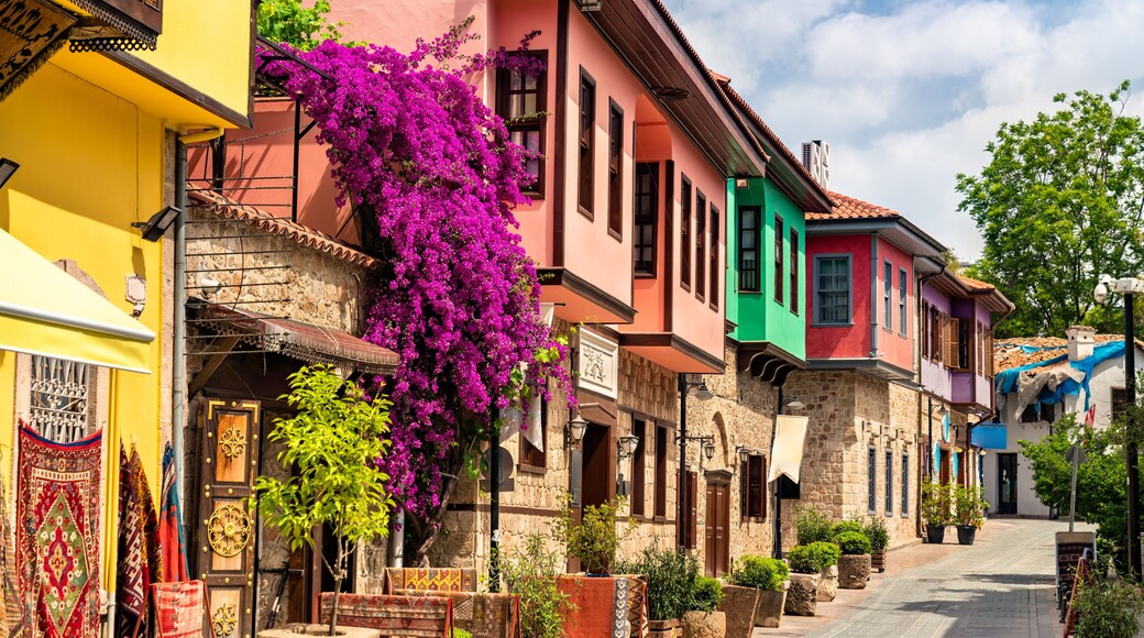 Traditional houses in the old town of Antalya, Turkey