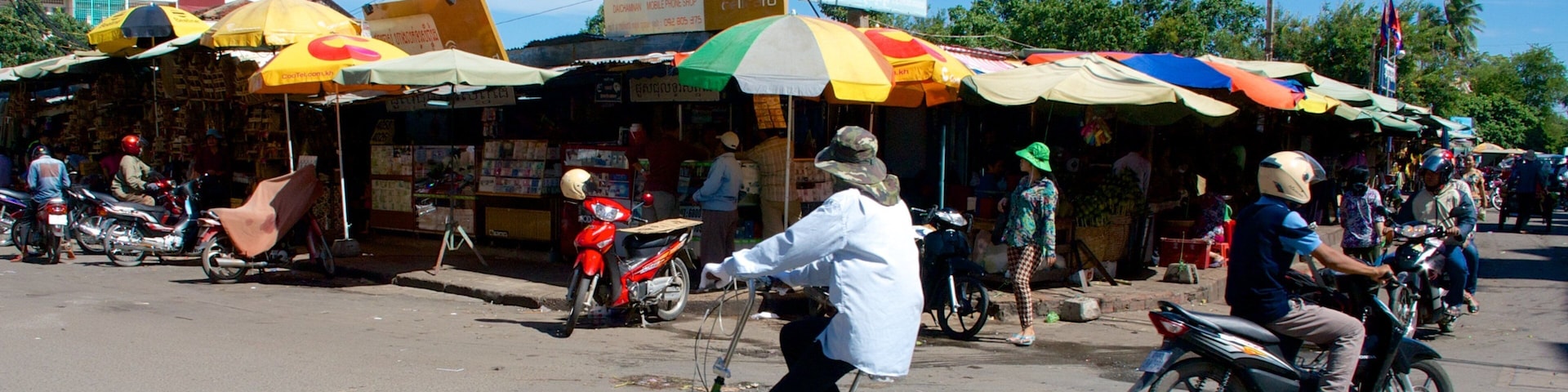 Old Market featuring motorbike riding, cycling and street scenes