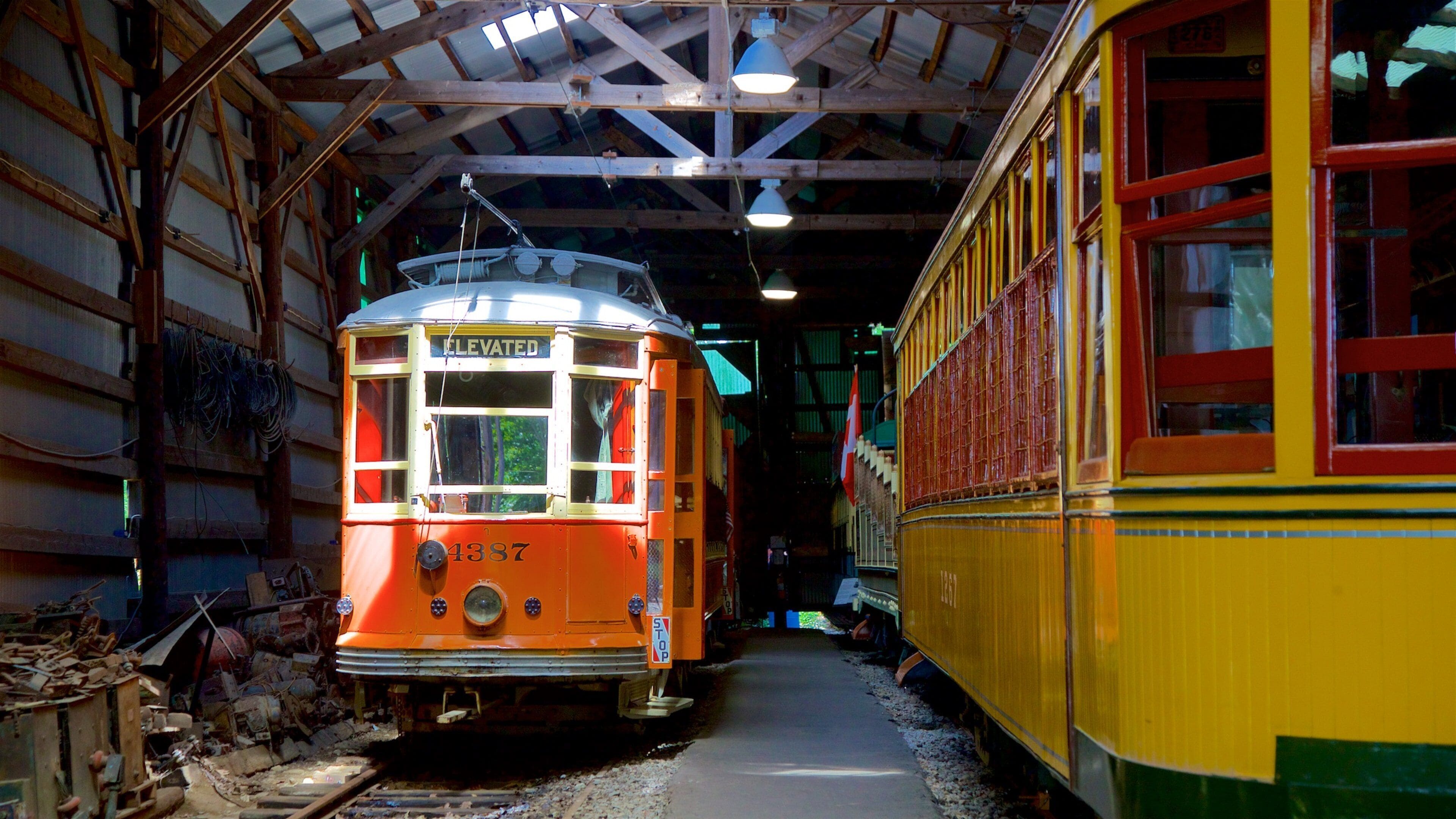 Seashore Trolley Museum johon kuuluu rautatiehen liittyvät esineet