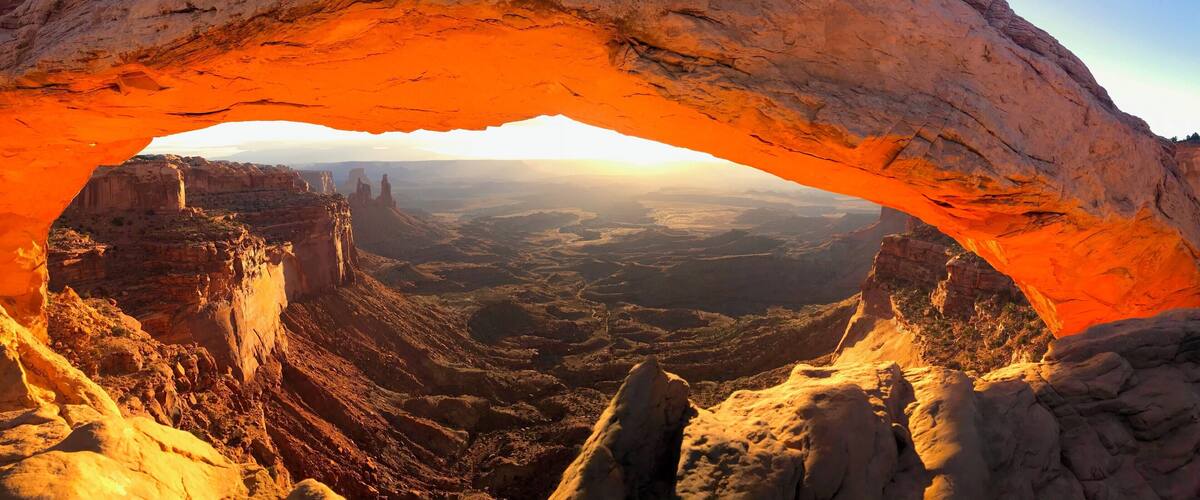 I've seen a lot of photos of Mesa Arch. What you don't see are the days when a bus load of 40 photographers unload from a huge tour bus and take up all the spots for a good picture, all lined up with a wall of tripods. Then some days you get very lucky!