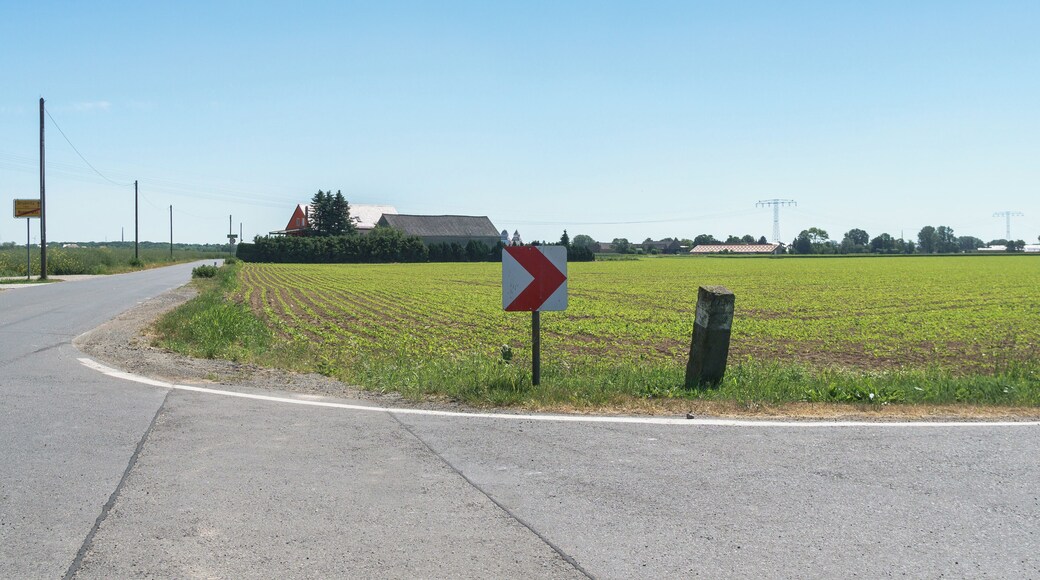 Wegestein, Püchauer Straße, Abzweig nach Grubnitz in Bennewitz OT Nepperwitz. Text: Grubnitz, Deuben, Richtungsweiser