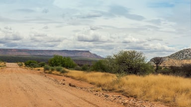 Mountain landscape on the Omaruru River in the Erongo Region of central Namibia