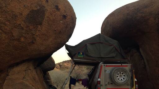 Spectacular night-sky view, baboons' calls nearby and San people living museum village just on the other side of the mountain make this place one of the highlights of our trip. #ttot #familytrips #camping #Namibia #travel